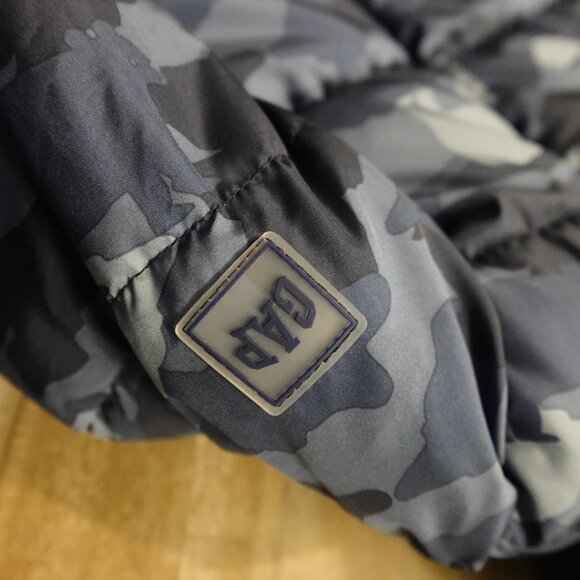 Baby Gap Snow Puffer Suit 0–6 Months Blue Camo Bear Print Warm Winter One-Piece - Picture 9 of 14